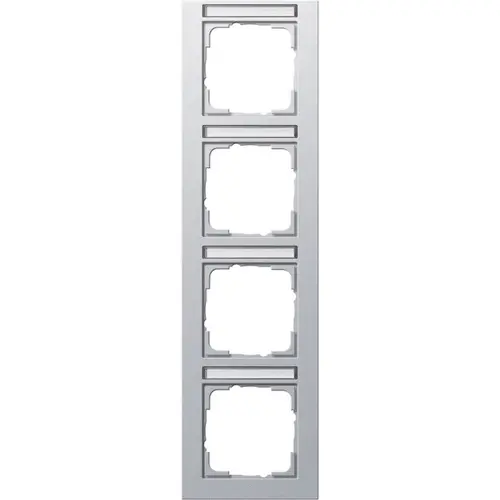 Gira 111425 afdekraam 4-voudig verticaal tekstkader E2 aluminium mat