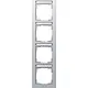 Gira 111425 afdekraam 4-voudig verticaal tekstkader E2 aluminium mat