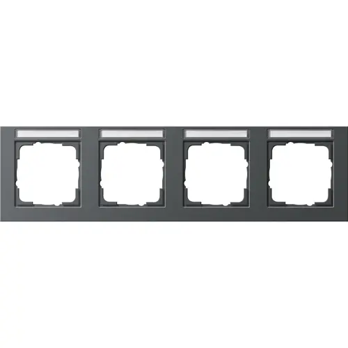 Gira 109423 afdekraam 4-voudig horizontaal tekstkader E2 antraciet mat