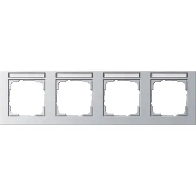 Gira 109425 afdekraam 4-voudig horizontaal tekstkader E2 aluminium mat