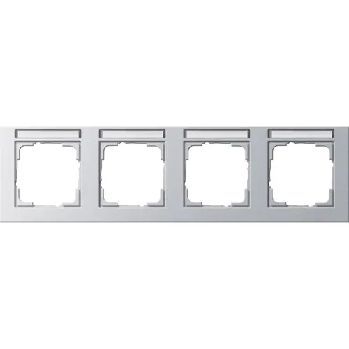Gira 109425 afdekraam 4-voudig horizontaal tekstkader E2 aluminium mat