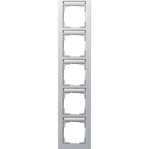 Gira 111525 afdekraam 5-voudig verticaal tekstkader E2 aluminium mat