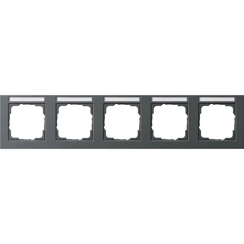 Gira 109523 afdekraam 5-voudig horizontaal tekstkader E2 antraciet mat