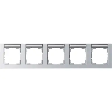 Gira 109525 afdekraam 5-voudig horizontaal tekstkader E2 aluminium mat