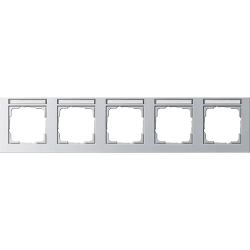 Gira 109525 afdekraam 5-voudig horizontaal tekstkader E2 aluminium mat