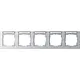 Gira 109525 afdekraam 5-voudig horizontaal tekstkader E2 aluminium mat