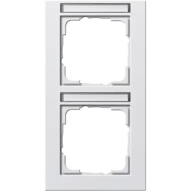 Gira 110229 afdekraam 2-voudig verticaal tekstkader E2 wit glans