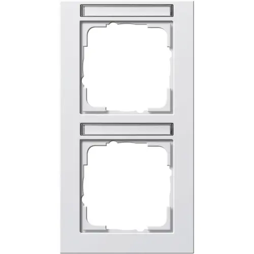 Gira 110222 afdekraam 2-voudig verticaal tekstkader E2 wit mat