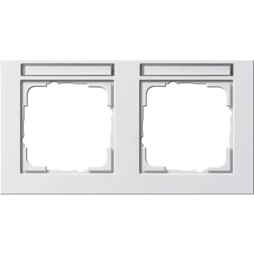 Gira 109229 afdekraam 2-voudig horizontaal tekstkader E2 wit glans
