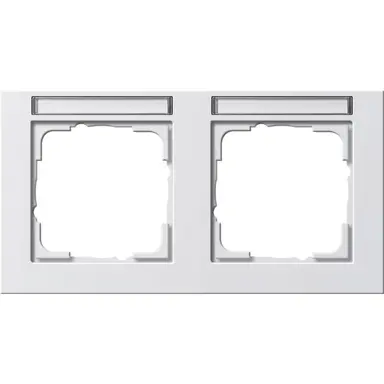 Gira 109222 afdekraam 2-voudig horizontaal tekstkader E2 wit mat