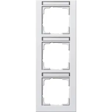 Gira 110322 afdekraam 3-voudig verticaal tekstkader E2 wit mat