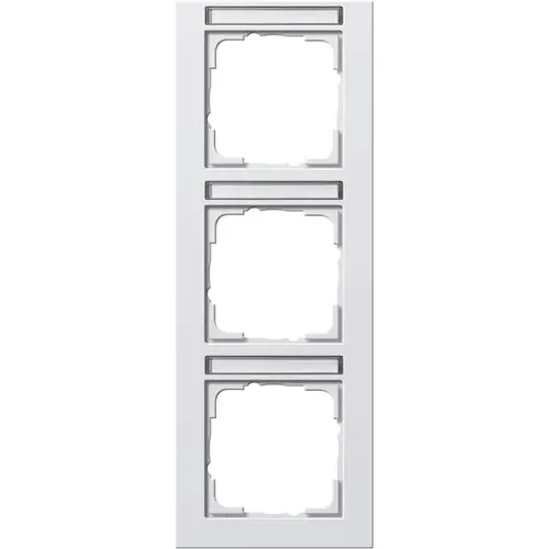 Gira 110322 afdekraam 3-voudig verticaal tekstkader E2 wit mat