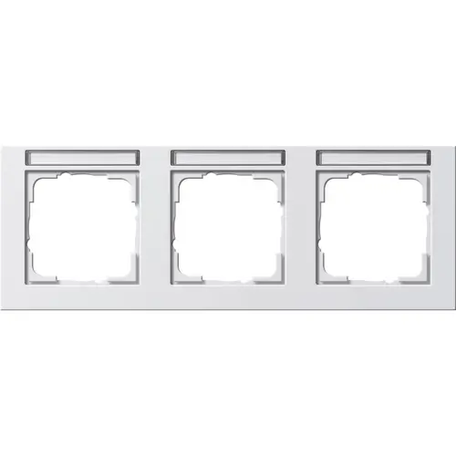 Gira 109322 afdekraam 3-voudig horizontaal tekstkader E2 wit mat