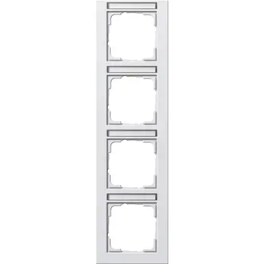 Gira 111429 afdekraam 4-voudig verticaal tekstkader E2 wit glans