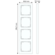 Gira 111429 afdekraam 4-voudig verticaal tekstkader E2 wit glans