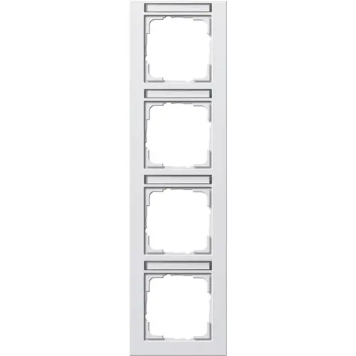 Gira 111422 afdekraam 4-voudig verticaal tekstkader E2 wit mat
