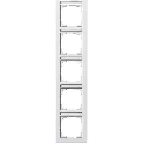 Gira 111522 afdekraam 5-voudig verticaal tekstkader E2 wit mat