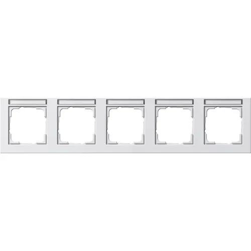 Gira 109529 afdekraam 5-voudig horizontaal tekstkader E2 wit glans