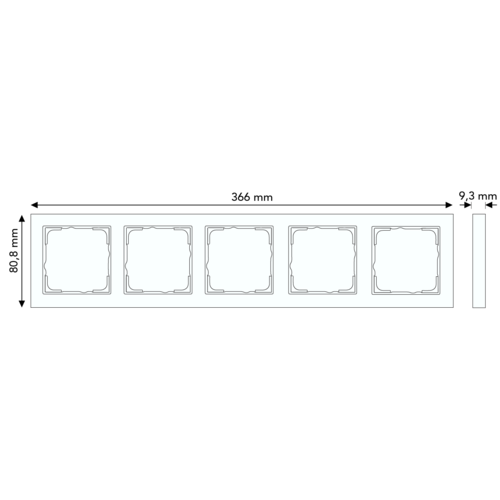 Gira 109529 afdekraam 5-voudig horizontaal tekstkader E2 wit glans
