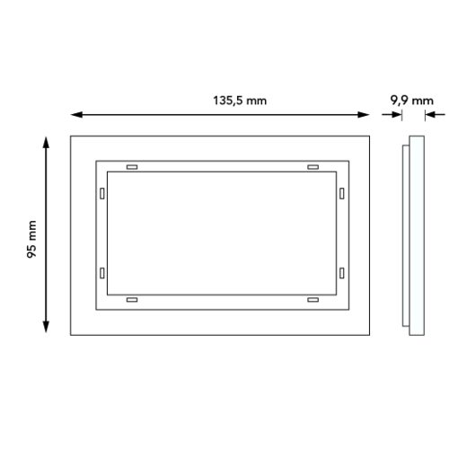 Gira 1001126 afdekraam 1.5-voudig Esprit aluminium zwart
