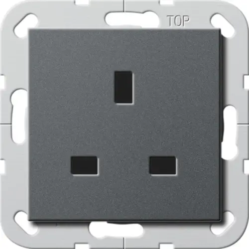 Gira 277628 wandcontactdoos British Standard verhoogde aanraakbeveiliging 13/250v antraciet Systeem 55