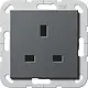 Gira 277628 wandcontactdoos British Standard verhoogde aanraakbeveiliging 13/250v antraciet Systeem 55