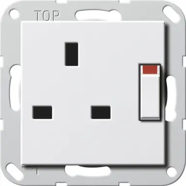 Gira 277803 wandcontactdoos British Standard verhoogde aanraakbeveiliging 13/250 s Systeem 55