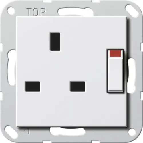 Gira 277803 wandcontactdoos British Standard verhoogde aanraakbeveiliging 13/250 s Systeem 55