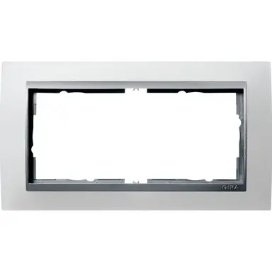 Gira 100250 afdekraam 2-voudig Event Opaque wit mat/aluminium mat