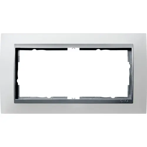Gira 100250 afdekraam 2-voudig Event Opaque wit mat/aluminium mat