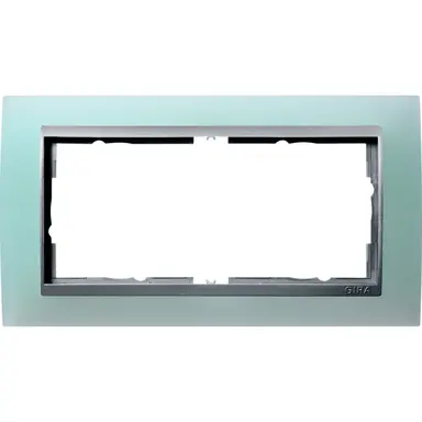 Gira 100251 afdekraam 2-voudig Event Opaque mint mat/aluminium mat