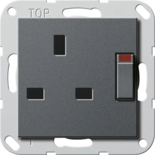 Gira 277828 wandcontactdoos British Standard verhoogde aanraakbeveiliging 13/250 s antSysteem 55