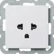 Gira 284027 wandcontactdoos EURO-US Systeem 55 wit mat