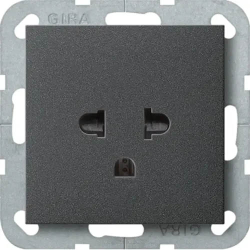 Gira 284028 wandcontactdoos EURO-US Systeem 55 antraciet mat