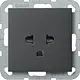Gira 284028 wandcontactdoos EURO-US Systeem 55 antraciet mat