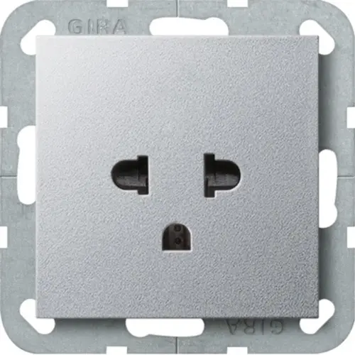 Gira 284026 wandcontactdoos EURO-US Systeem 55 aluminium mat