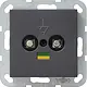 Gira 040528 wandcontactdoos 2-voudig potvereff antraciet Systeem 55