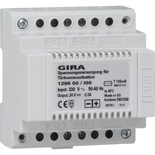 Gira 129600 voeding 24V 300 mA DIN-rail