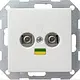 Gira 040503 wandcontactdoos 2-voudig potvereff Systeem 55