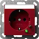 Gira 045102 wandcontactdoos randaarde osb rood gl Systeem 55