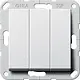 Gira 283226 wisselschakelaar 3-voudig Systeem 55 aluminium mat