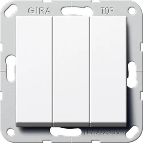 Gira 283003 1-polige schakelaar 3-voudig Systeem 55 wit glans