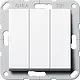 Gira 283003 1-polige schakelaar 3-voudig Systeem 55 wit glans