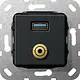 Gira 568710 aansl USB3/mj klauwbevestiging zmt comm