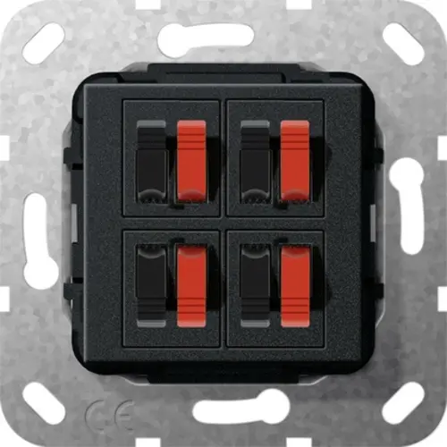 Gira 569410 luidsprekeraansluiting viervoudig zwart mat