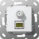 Gira 569703 basiselement Cat6A snijklem en SAT-F-bus koppeling wit glans