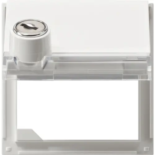 Gira 069766 adapterraam met klapdeksel, slot gelijksluitend en tekstkader TX44 wit