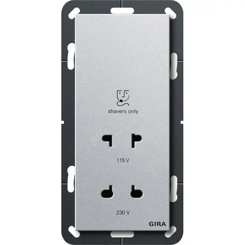 Gira 282026 scheerwandcontactdoos 115 - 230 V aluminium mat