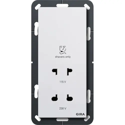 Gira 282003 scheerwandcontactdoos 115 - 230 V wit glans