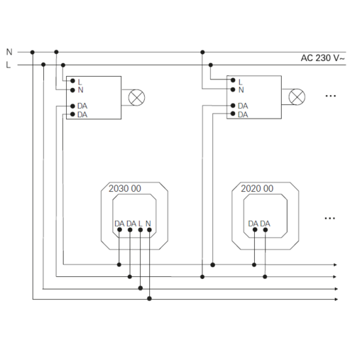 Gira 203000 DALI potentiometer Tunable White met geintegreerde netvoeding